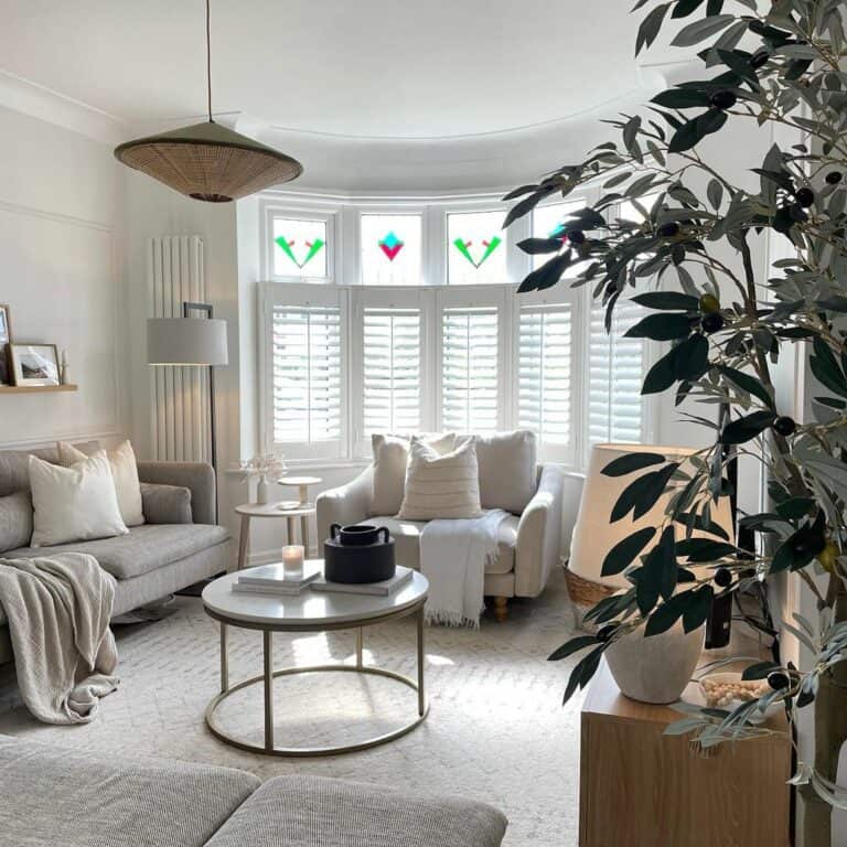 White Walls With Stained Glass Windows