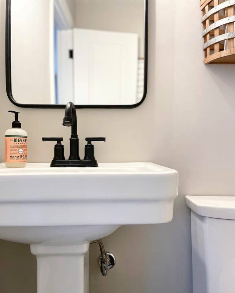 Compact Bathroom With Pedestal Sink
