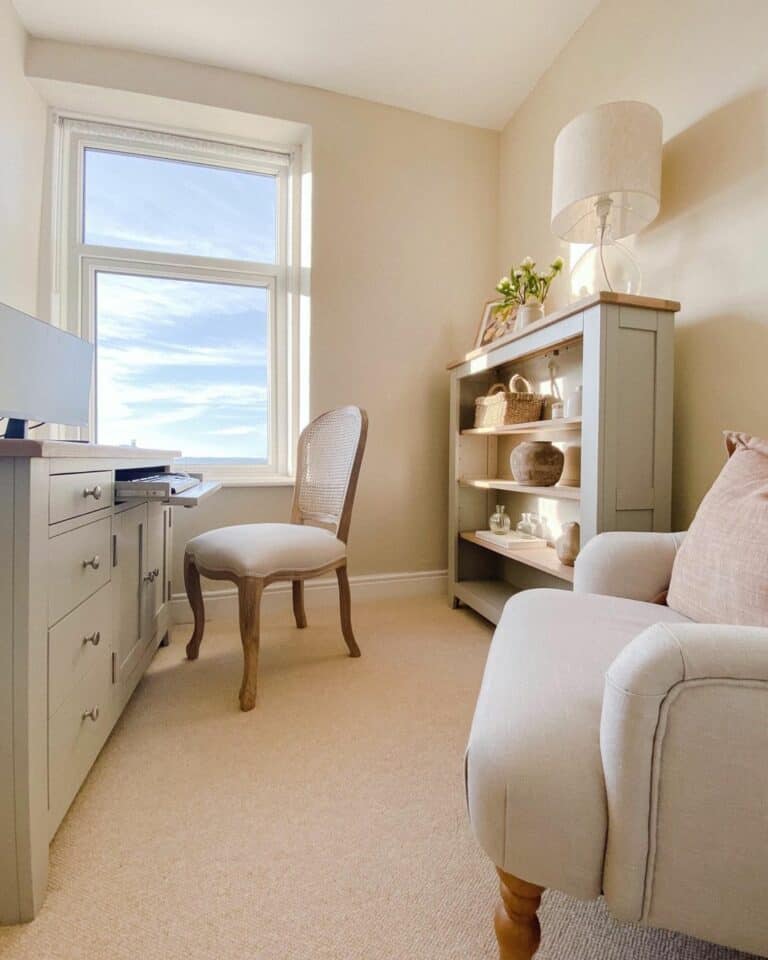 Well-lit Modern Study Featuring Large Windows