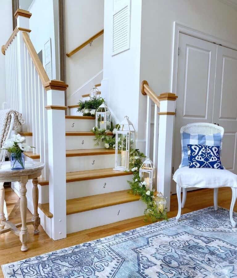 Stair Riser with Black Number Decals