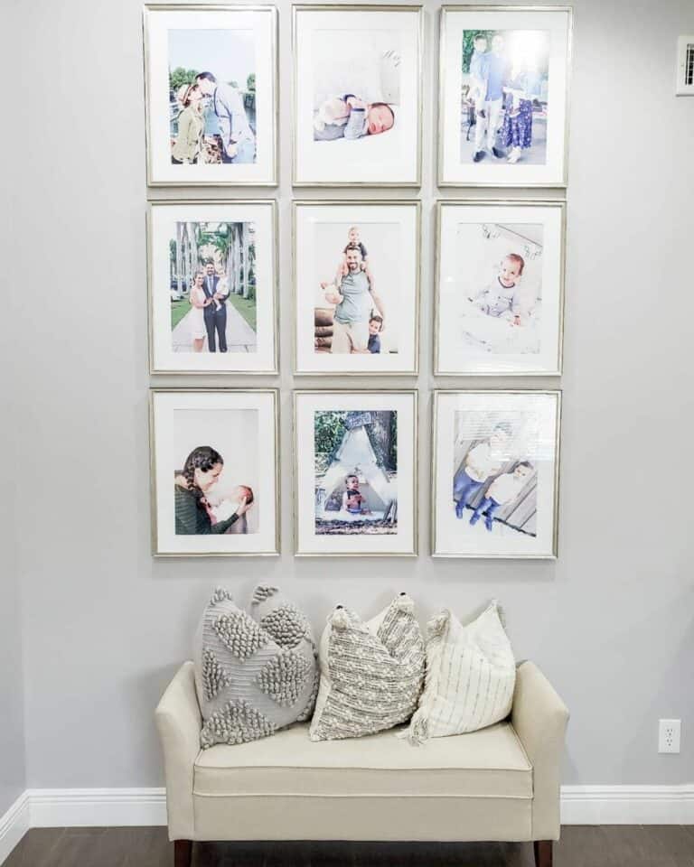 Family Photos on White Wall