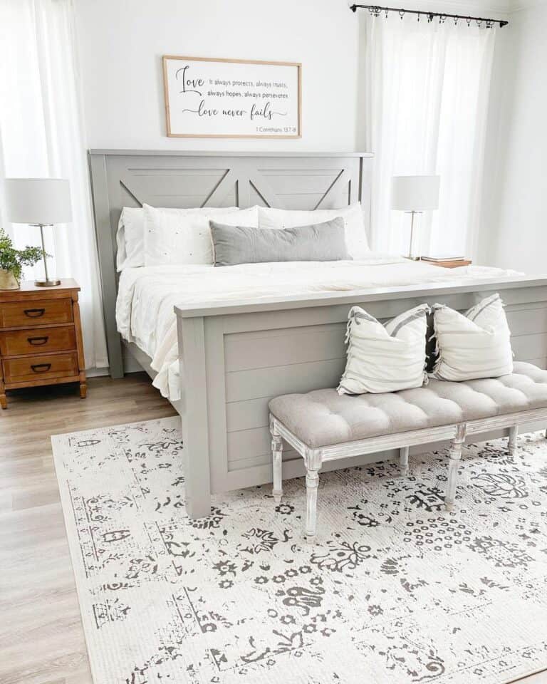 Farmhouse Wall Décor for a Neutral Bedroom