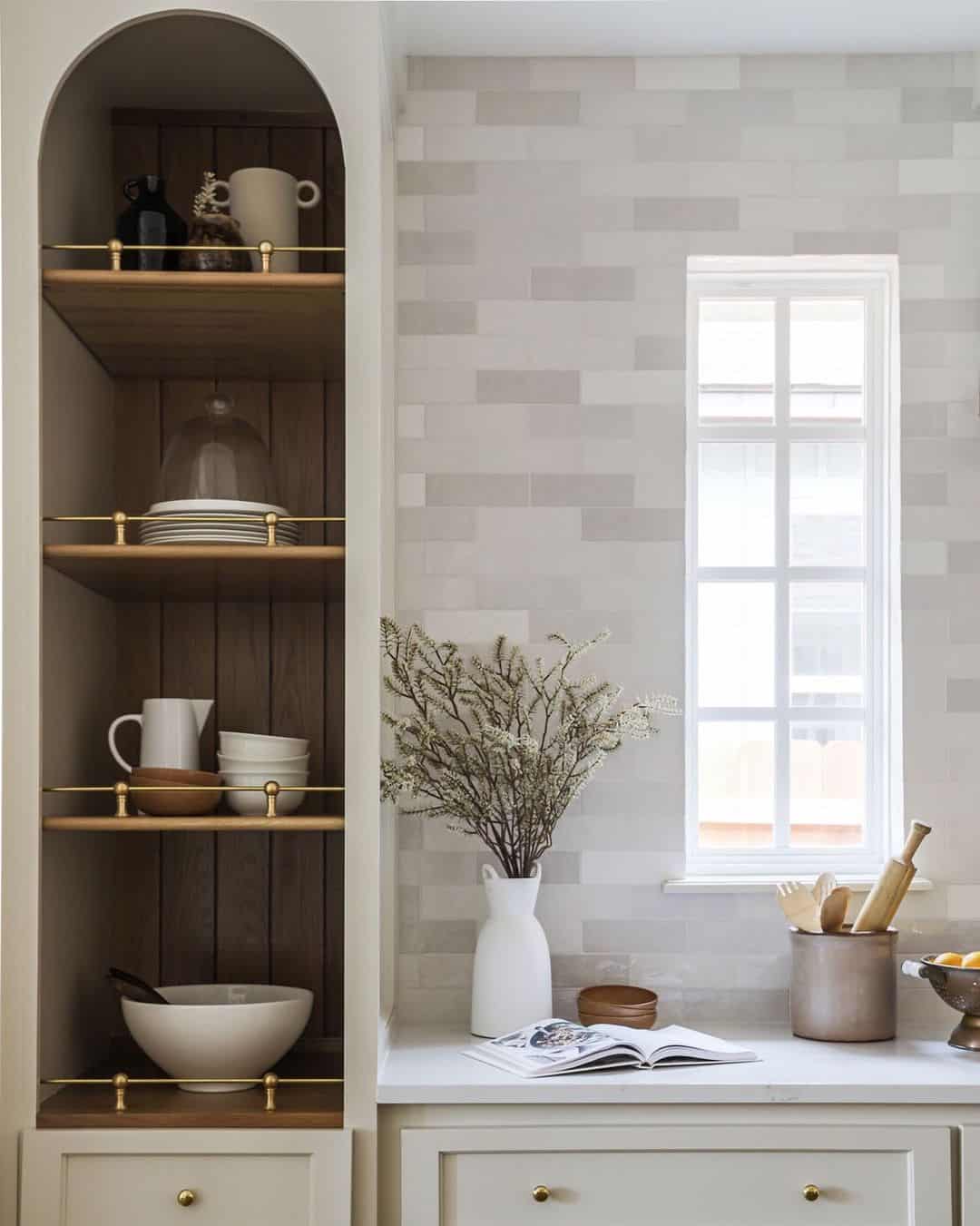 Cabinets with Brass Kitchen Hardware