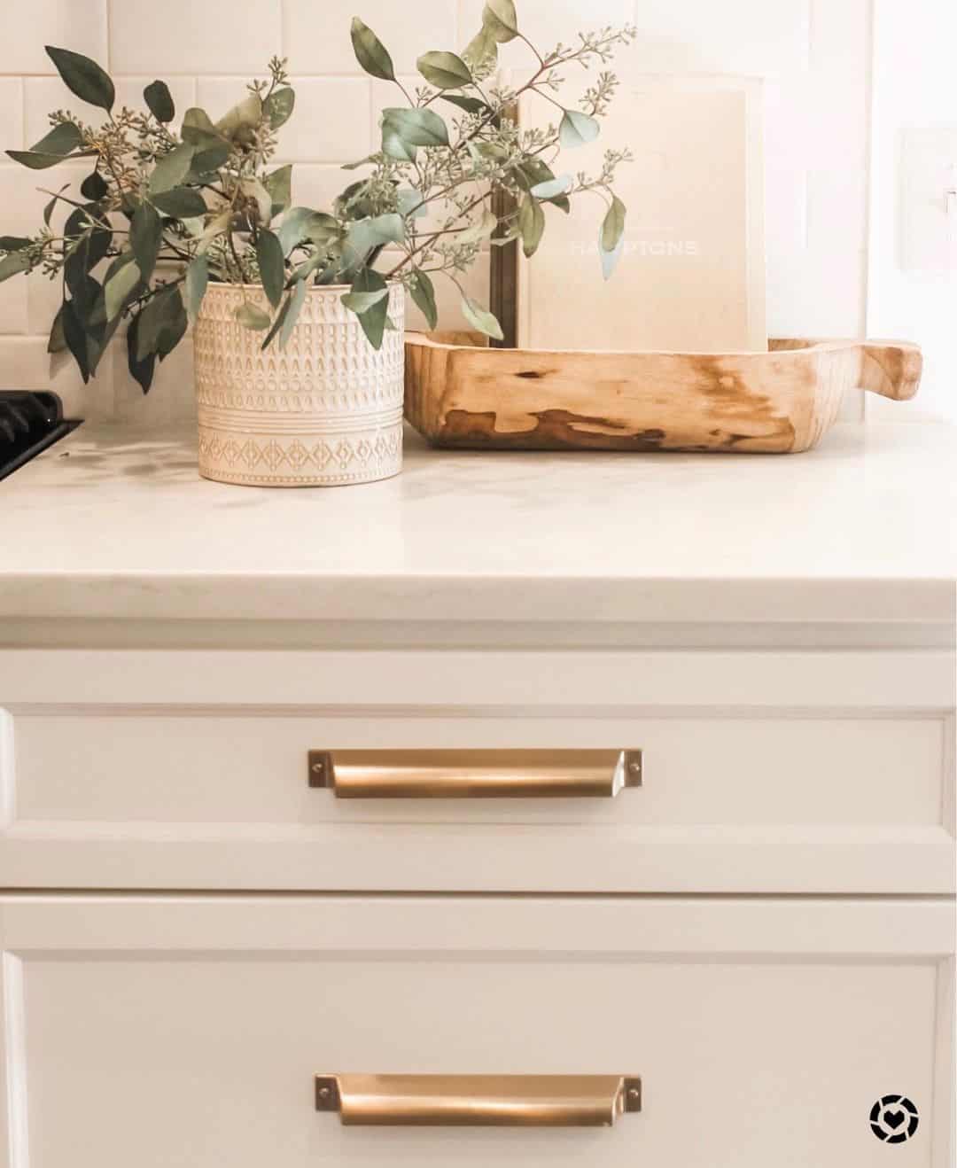Brass Drawer Pulls for White Drawers