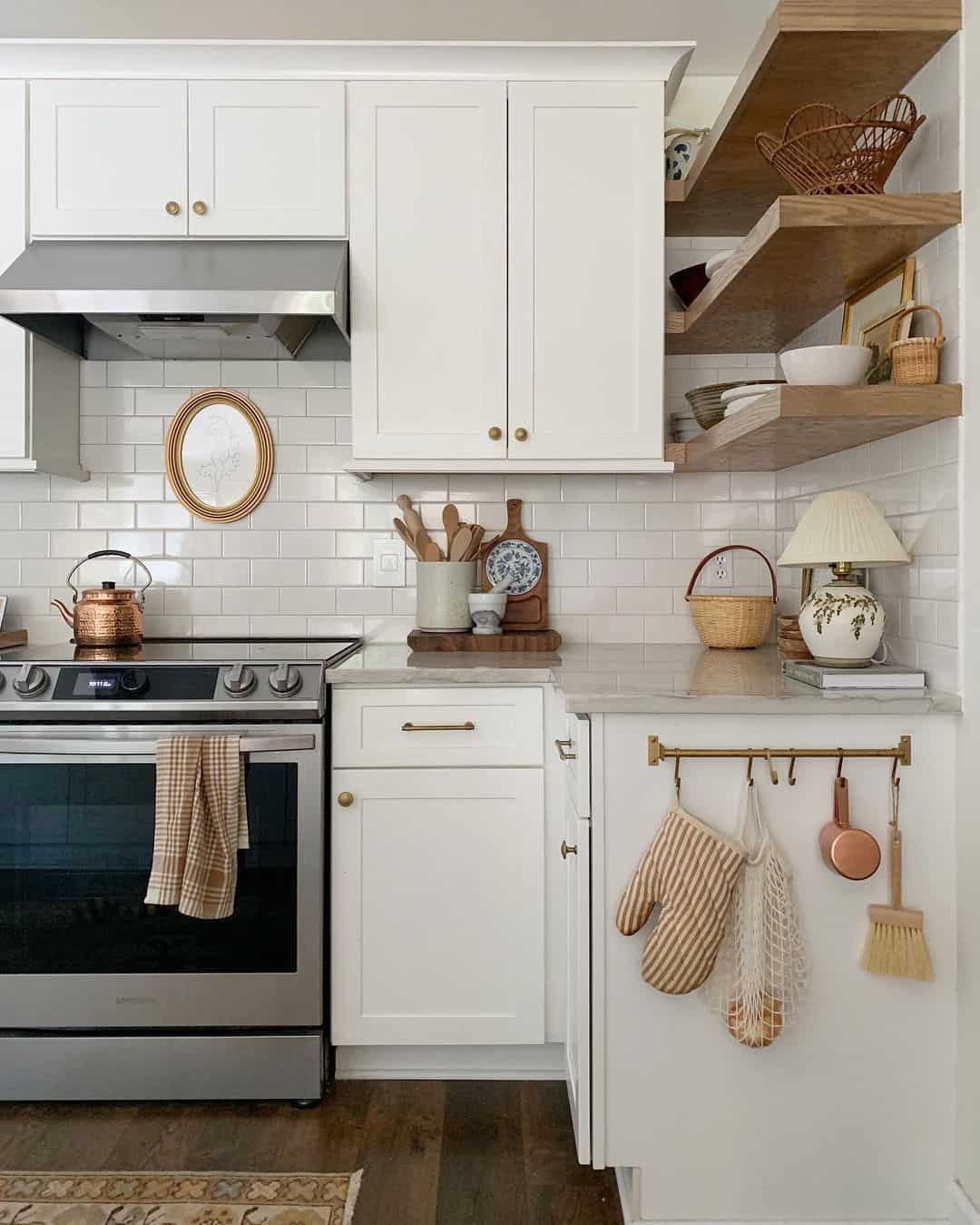 Brass Hardware for White Shaker Cabinets