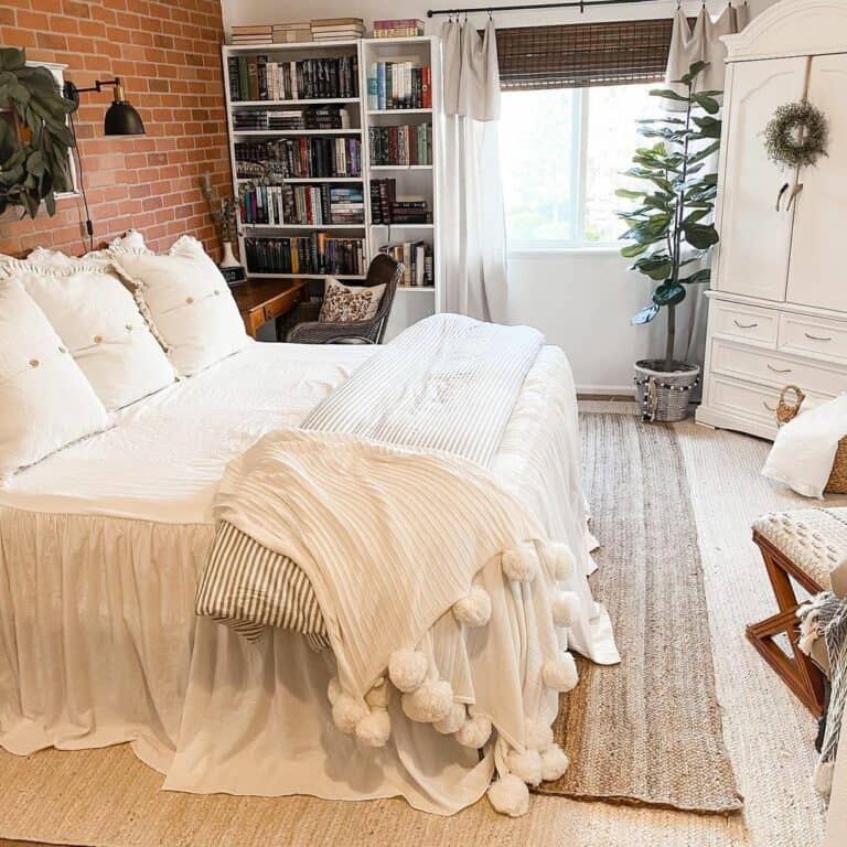Bookish Brick Bedroom