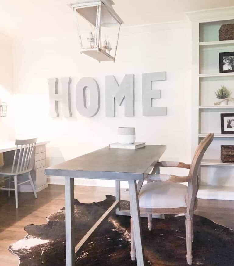 Gray and White Home Office