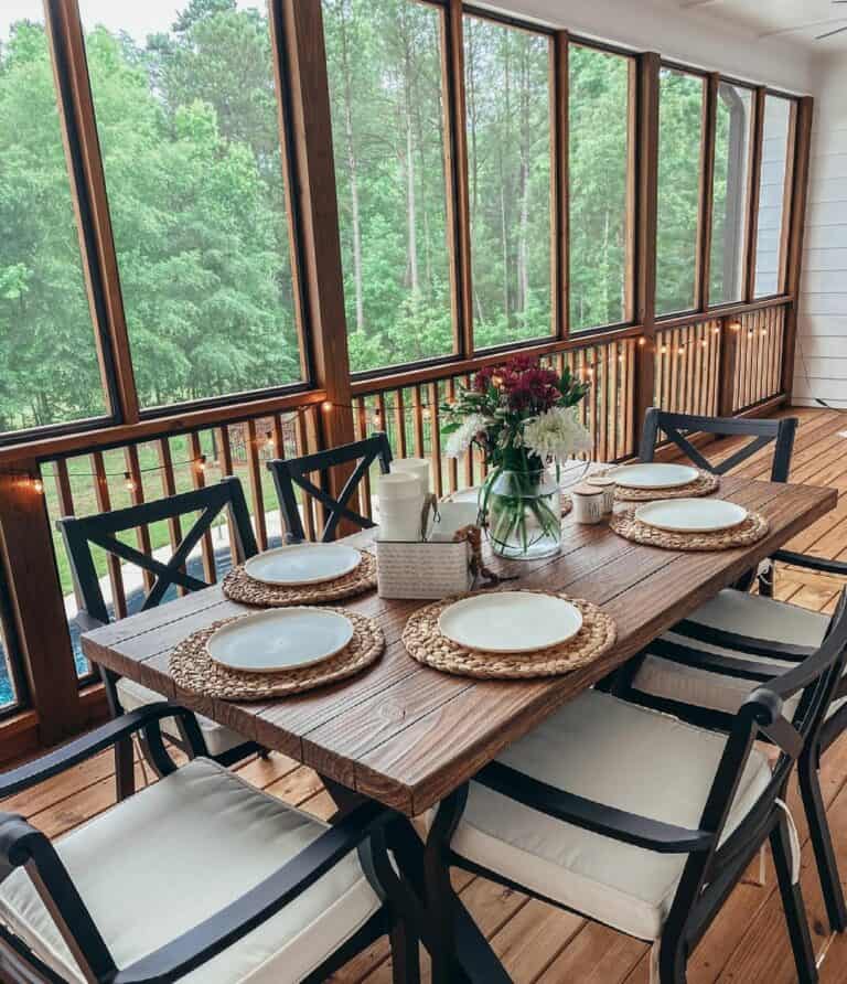 Outdoor Porch Everyday Table Setting Idea