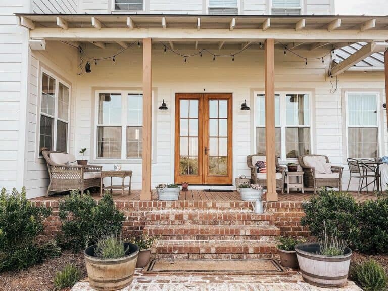 Cozy Cottage With Rustic Brick Front Steps