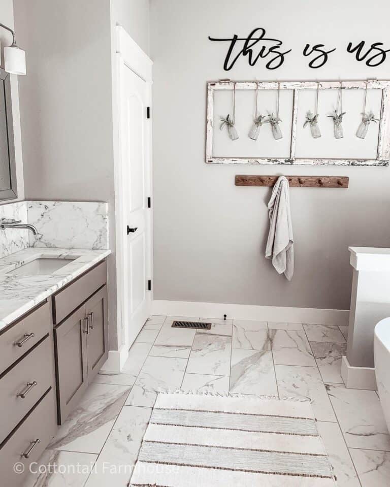 Rustic Grey Modern Farmhouse Bathroom