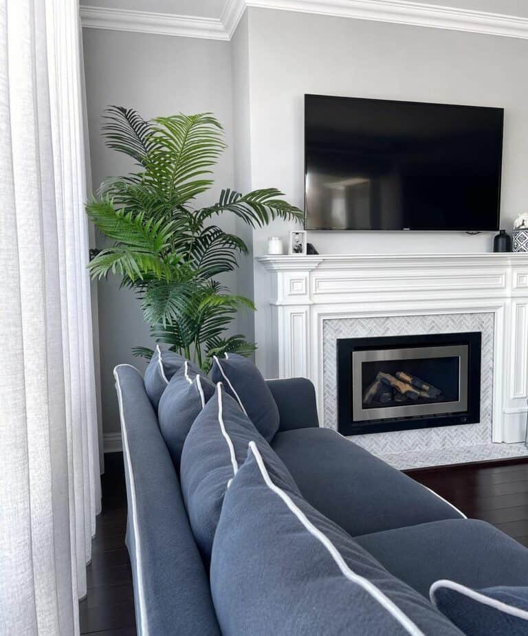 Nautical Grey and White Living Room Ideas