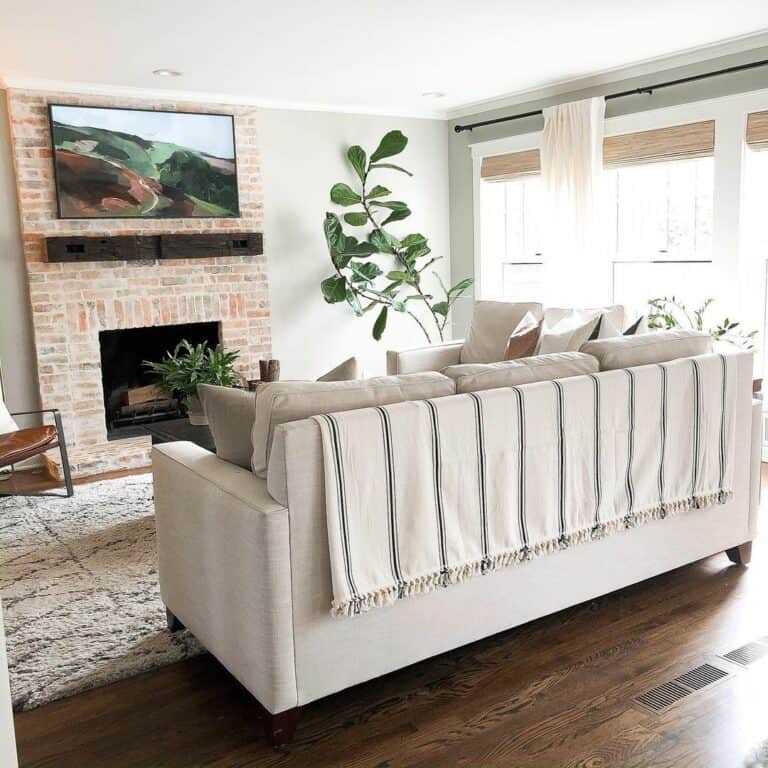 White Living Room With Neutral Grey Accents