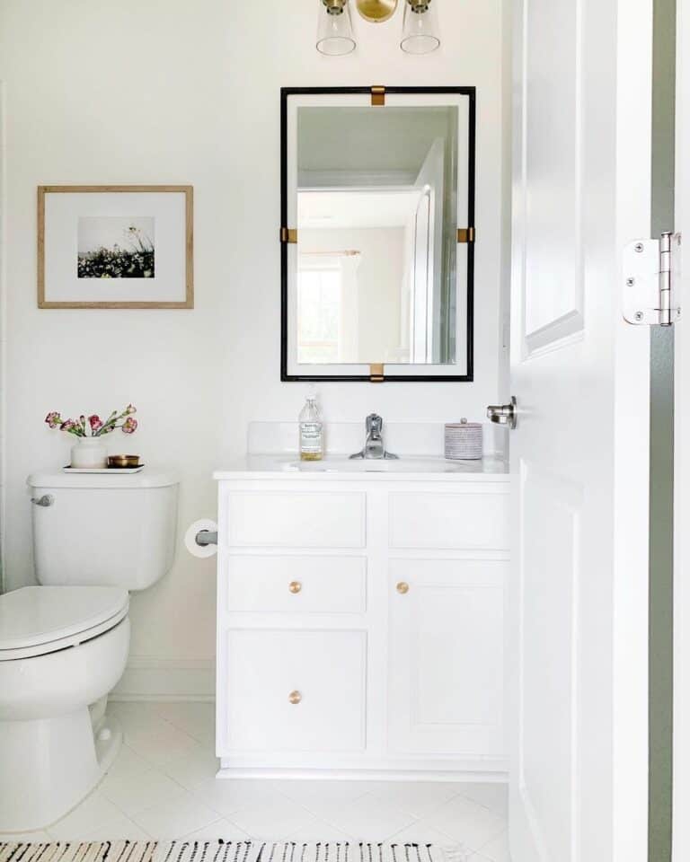 Black and Brass Rectangular Mirror