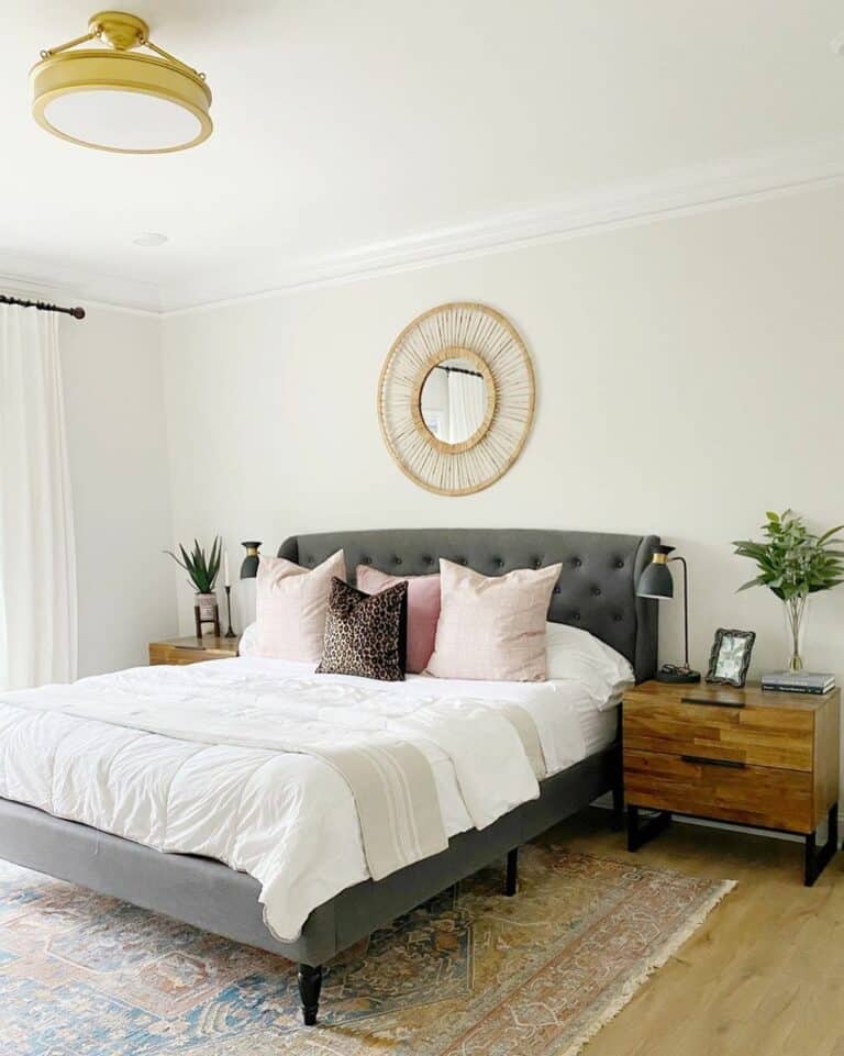Wood and Gray Large Master Bedroom Ideas