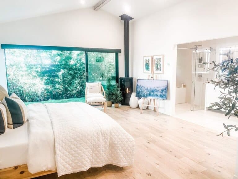 Primary Bedroom with Wood Stove