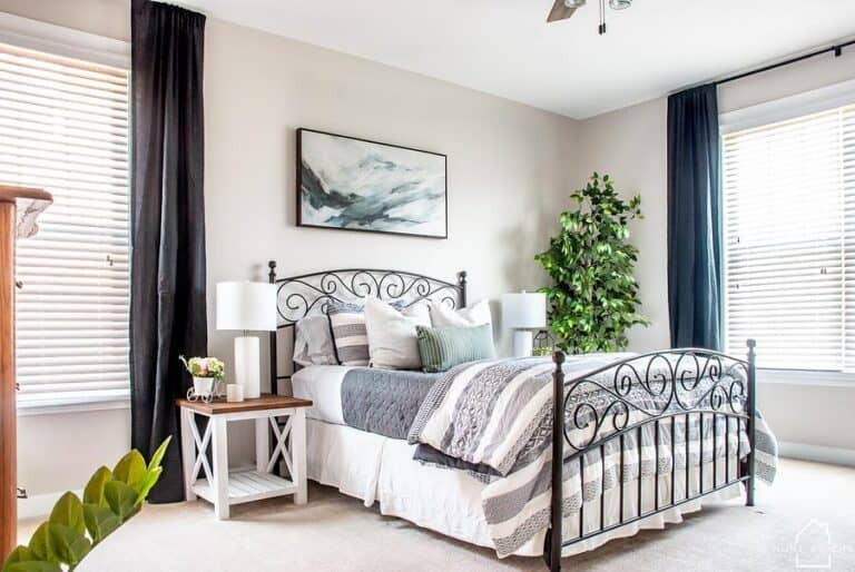 Gray and White Master Bedroom