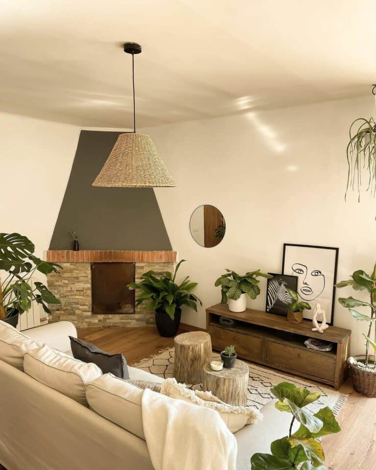 Natural Decor Idea Without a TV