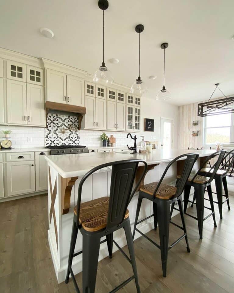 Industrial Farmhouse Kitchen With Wood Accents