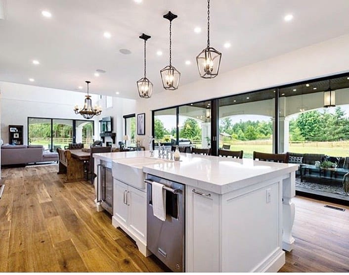 Open-concept Living Space With Pendant and Recessed Lights
