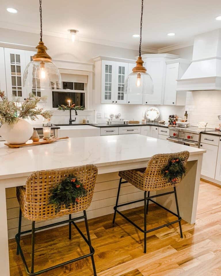 Recessed Kitchen Lighting With Glass Pendant Island Lights