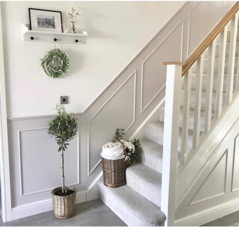 Neutral Staircase Décor for a Modern Farmhouse