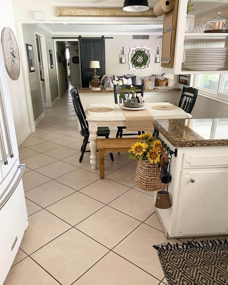 Open Kitchen Leads into Dining Room