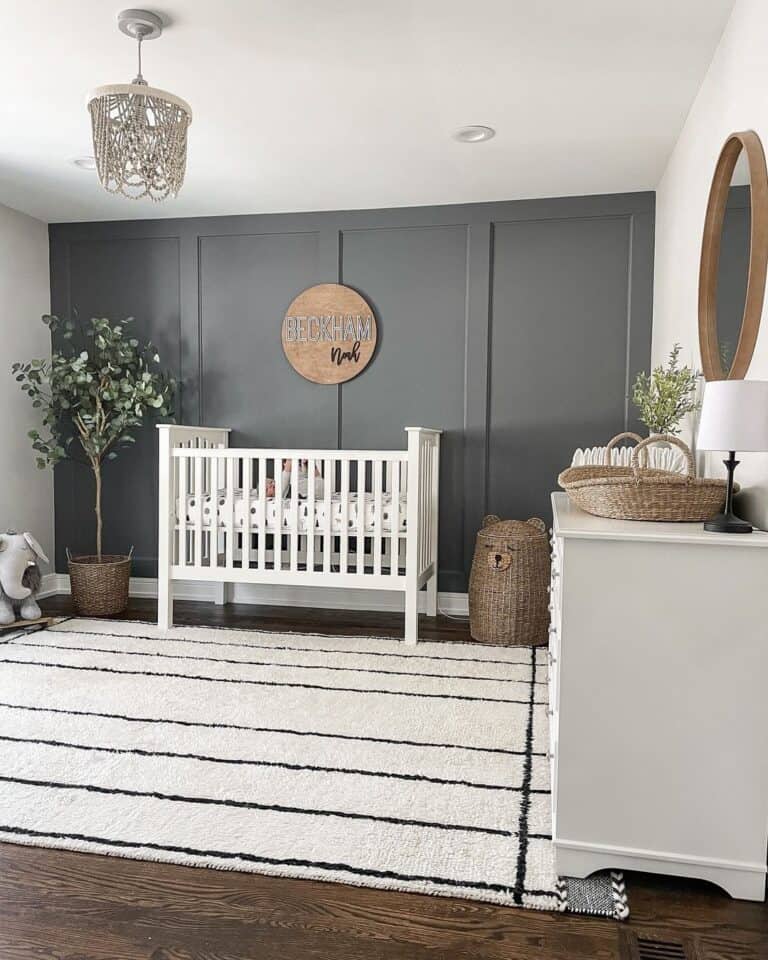 Gray Baby Boy Nursery Accent Wall