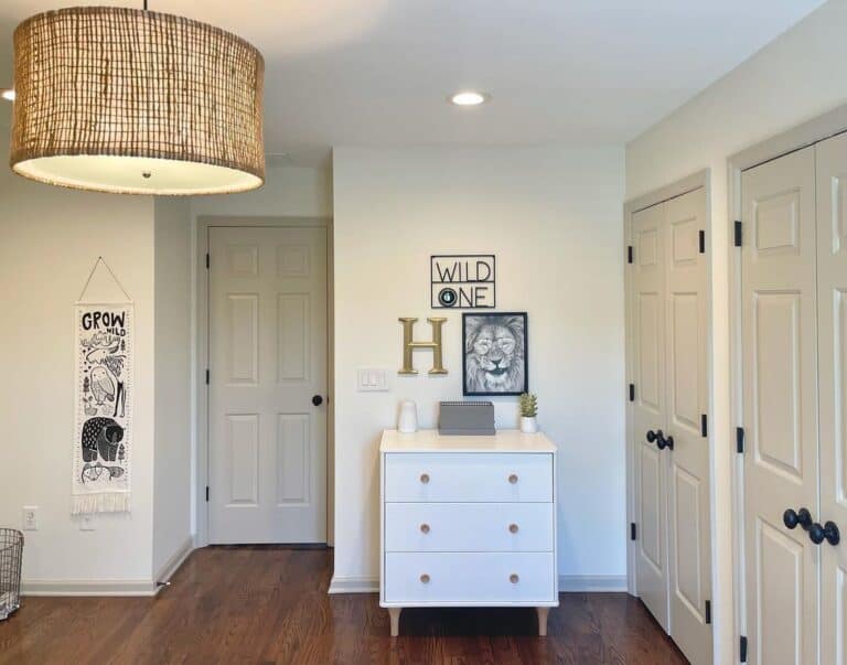 White Dresser in Baby Boy Nursery