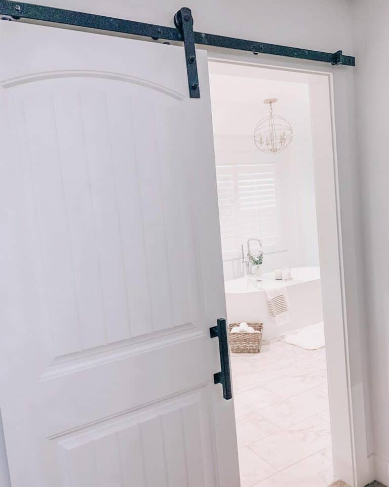 White Sliding Door for Bathroom