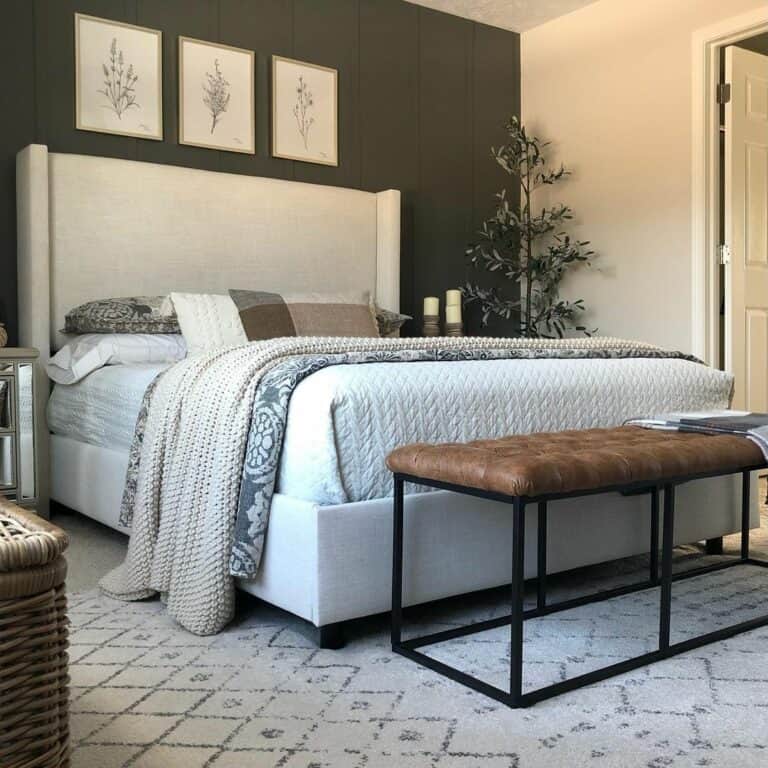Folded Grey Blankets on a White Coverlet