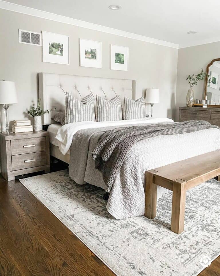 Grey and White Striped Pillows