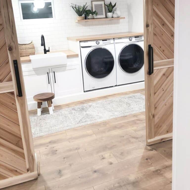 Serene White and Beech Laundry Room