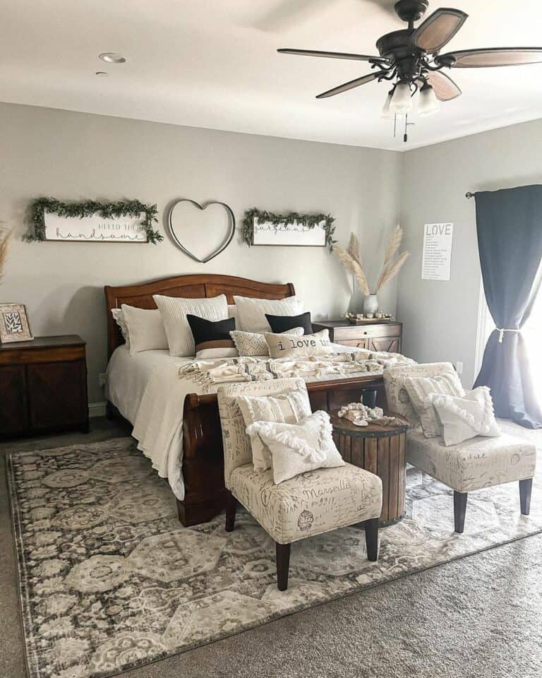 Beige Upholstered Chairs for Master Bedroom With Sitting Area