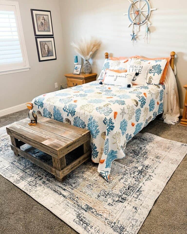 Brightly Colored Coastal Bedroom Décor