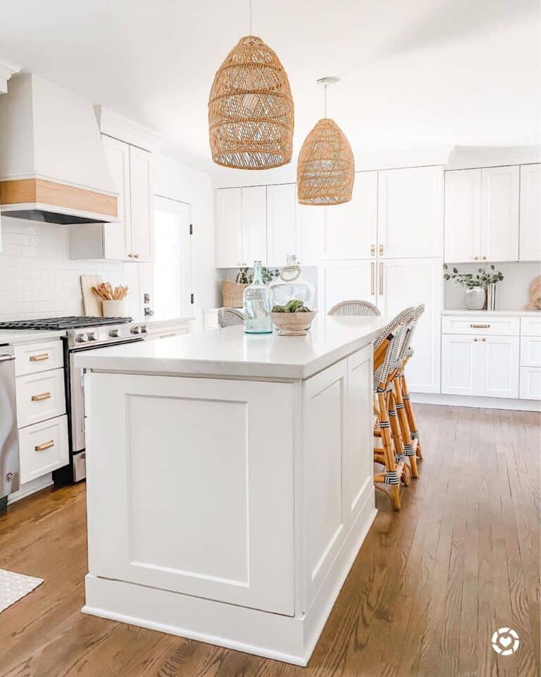 Wood & Rattan Accents for a Bohemian Farmhouse Feel