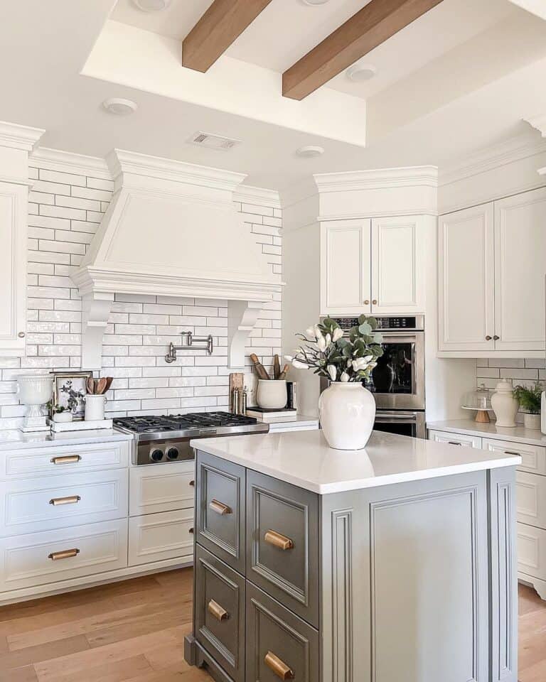 Small Gray Farmhouse Kitchen Island