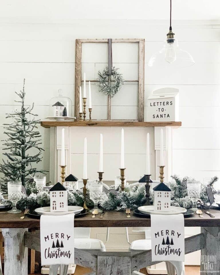 Festive Farmhouse Christmas Dining Room