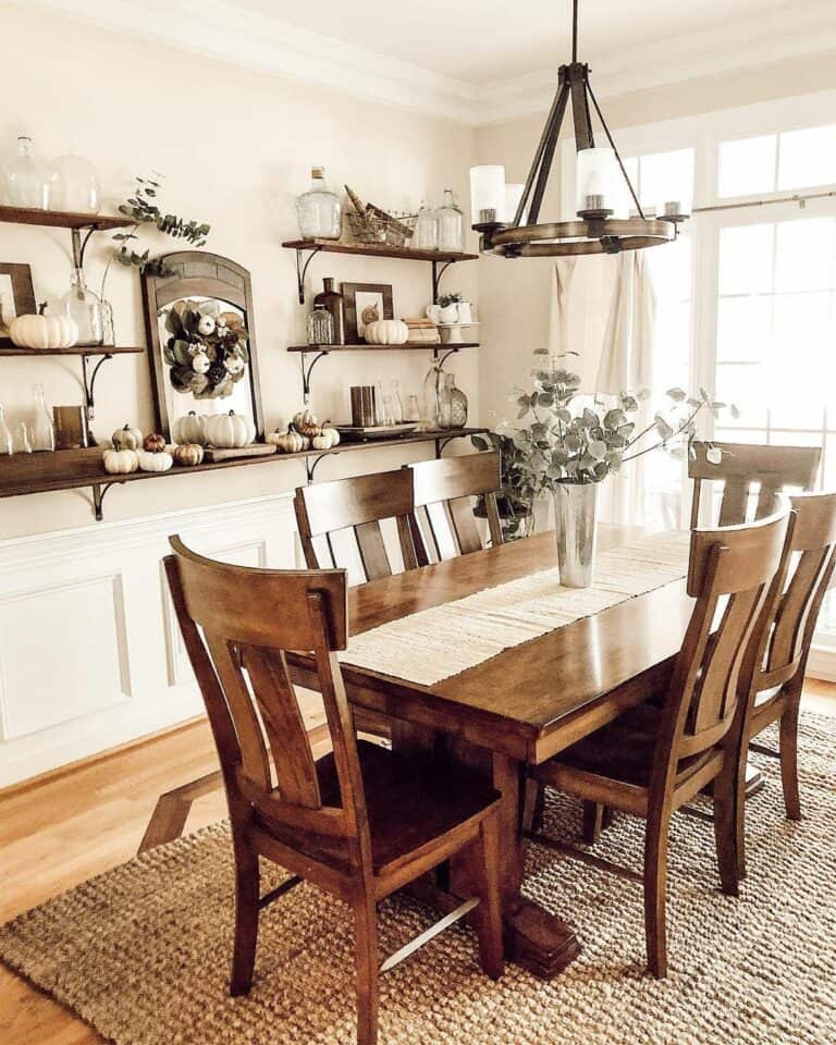 Light Walls with White Chair Rail Molding