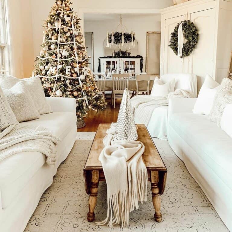Silver Glass Tree Coffee Table Centerpiece