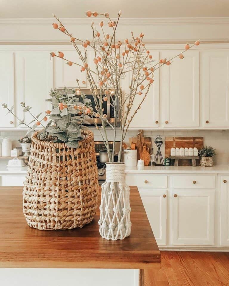 Neutral Botanical Kitchen Décor