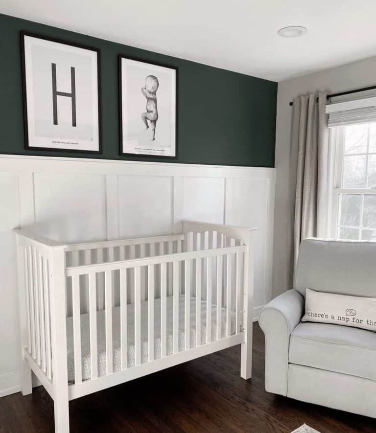 Dark Green and White Nursery