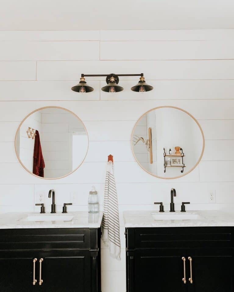 Round Gold Frame Bathroom Mirrors