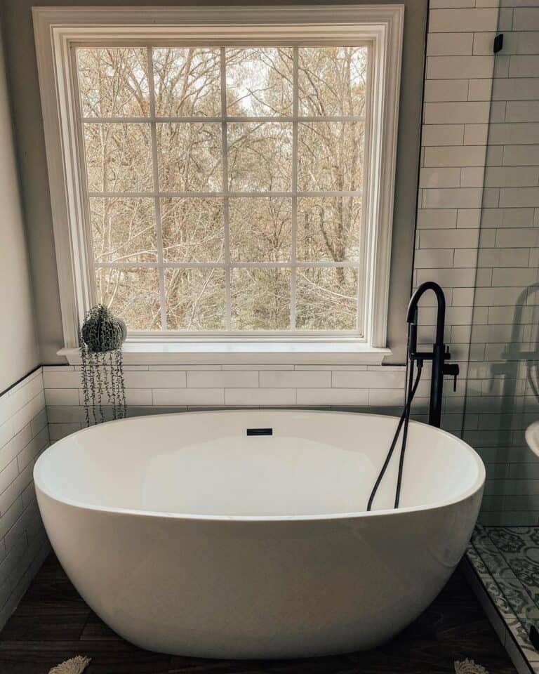 Black Tub Filler with Hand Shower