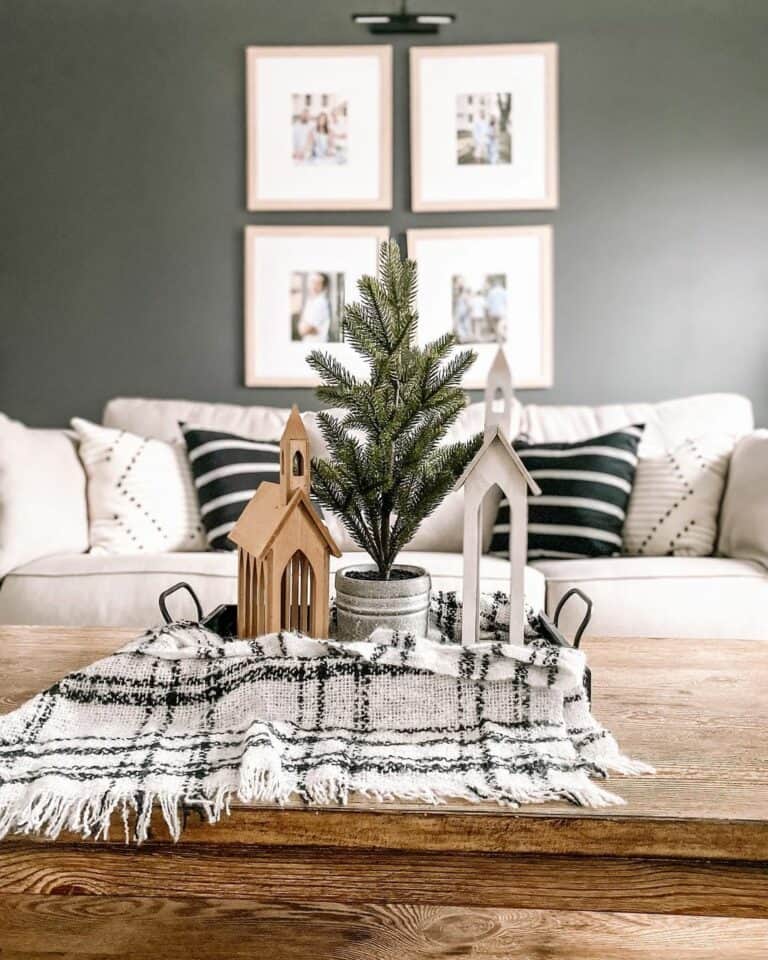 Quaint and Cozy Black and White Living Room