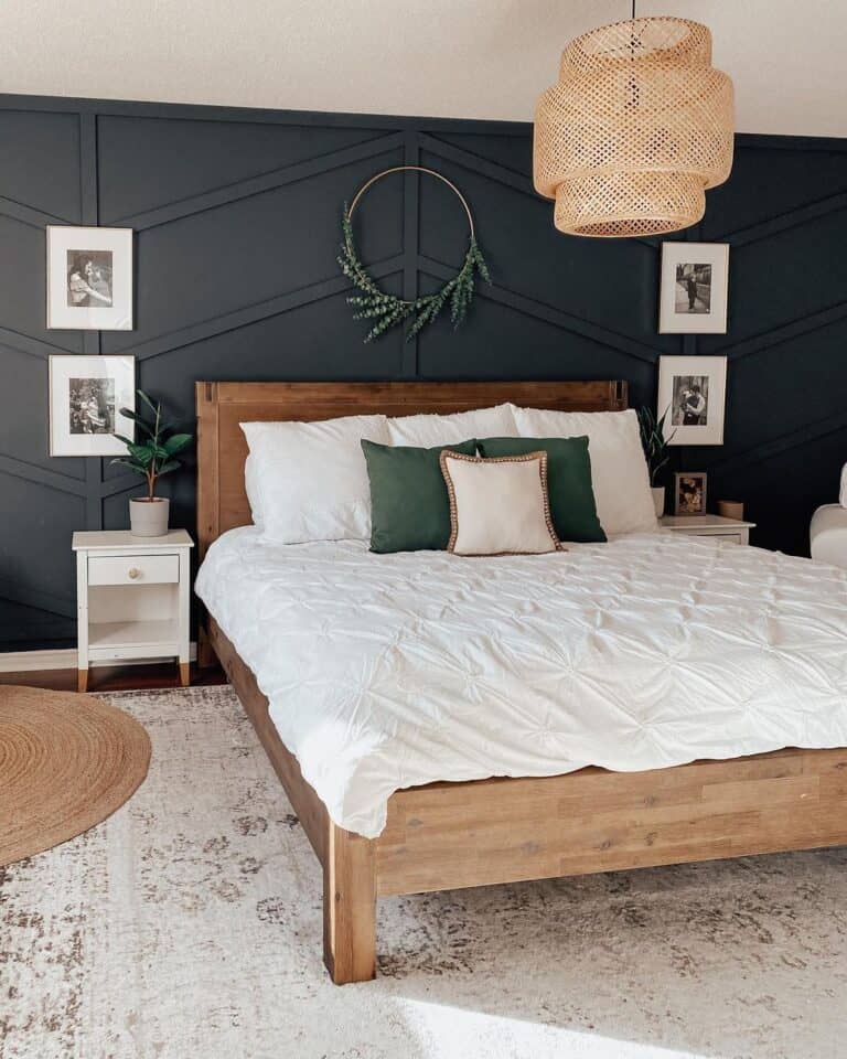 Eclectic Wall Décor on a Black Paneled Wall