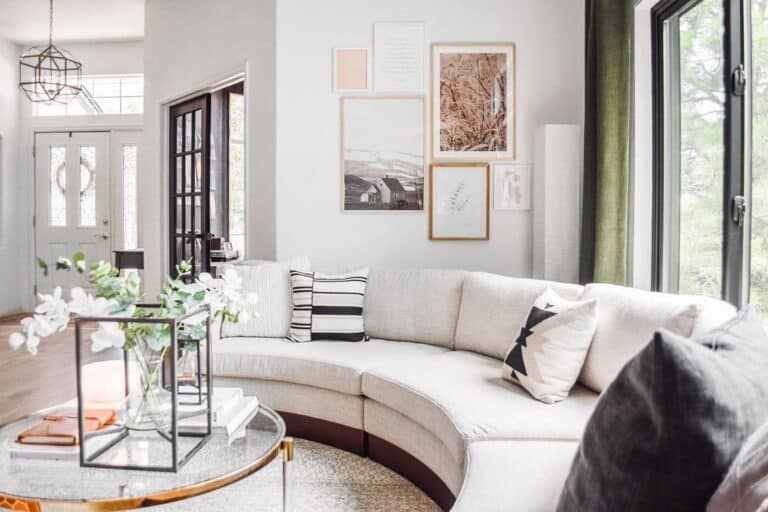 Artwork on a White Living Room Wall