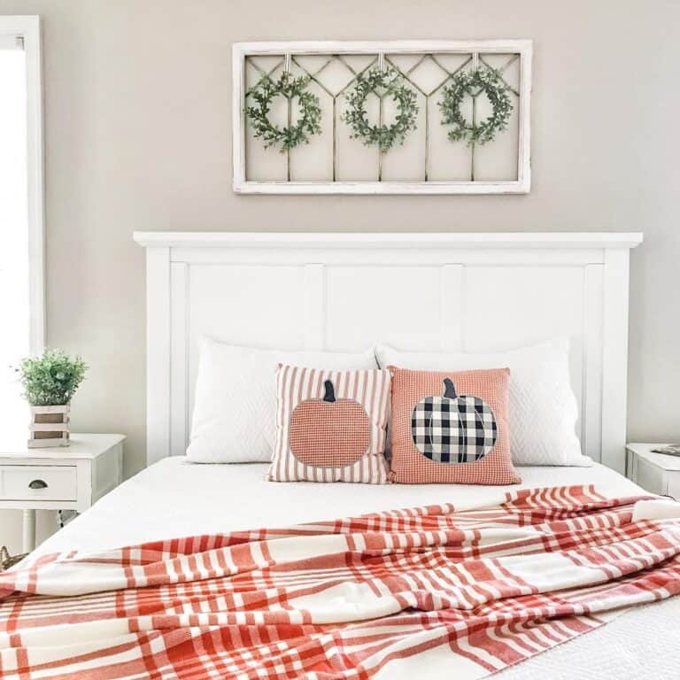 Wreaths on White Window Pane Decor
