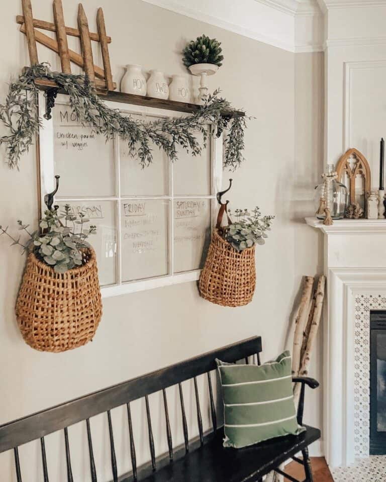 Rustic Accessories on Wood Window Frame