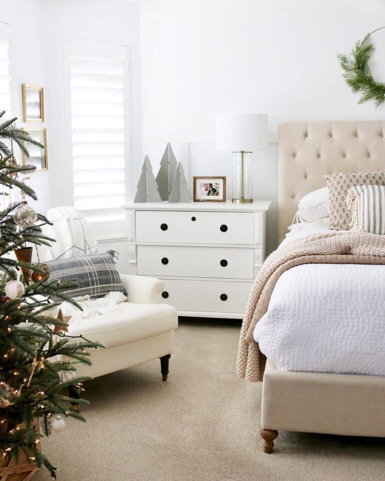 Ivory Armchair Small Seating Area in Bedroom