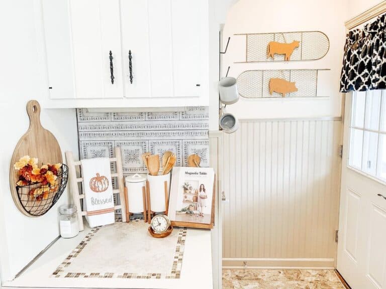 White Beadboard Wainscoting and Wood Accents